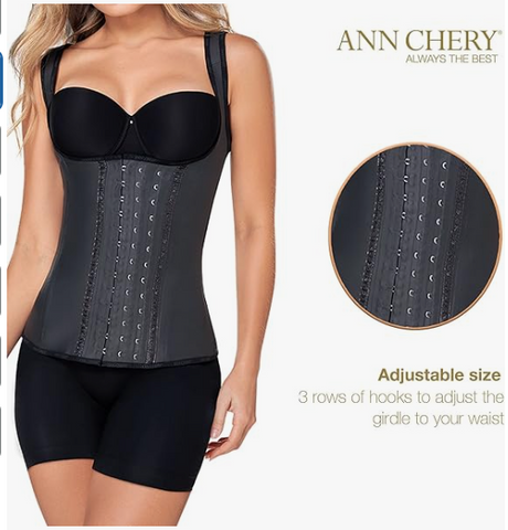 Ann Chery Corset Waist Trainer for Women’s Weight Loss - Colombian Waist Cincher With Straps - 3 Hook Vest Body Shaper